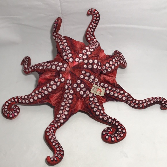 Folkmanis Red Octopus Hand Puppet Plush Learning Toy Stuffed Animal - Picture 1 of 9